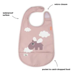 Babero Velcro Happy Clouds Powder · Done by Deer