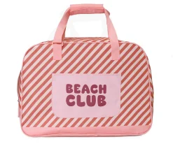 Bolsa de Playa con Rejilla · Stripes Bloom & Blush