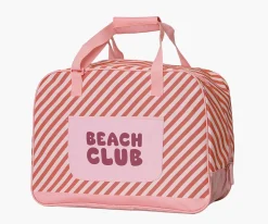 Bolsa de Playa con Rejilla · Stripes Bloom & Blush