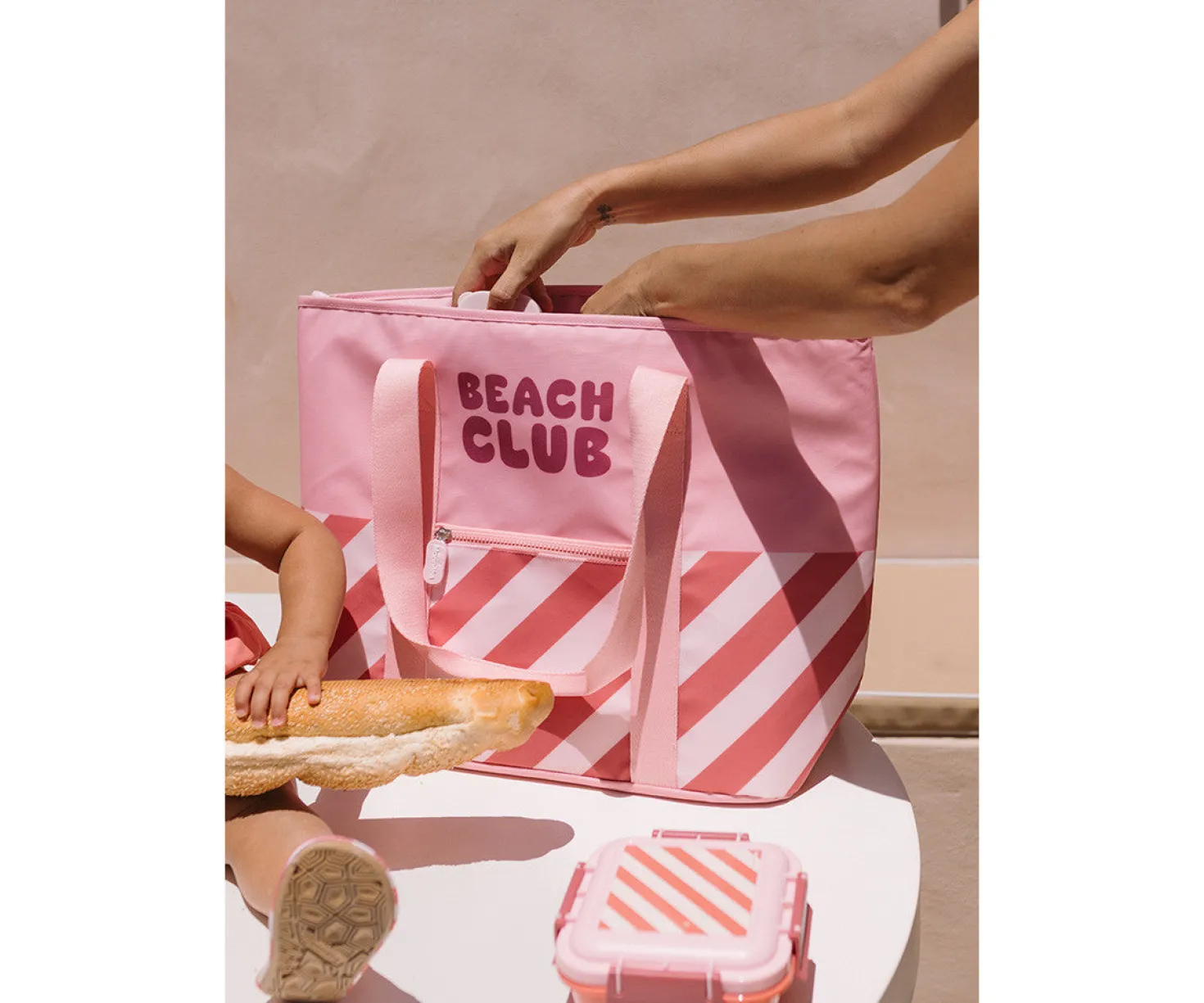 Bolso Tote Nevera Stripes Bloom & Blush