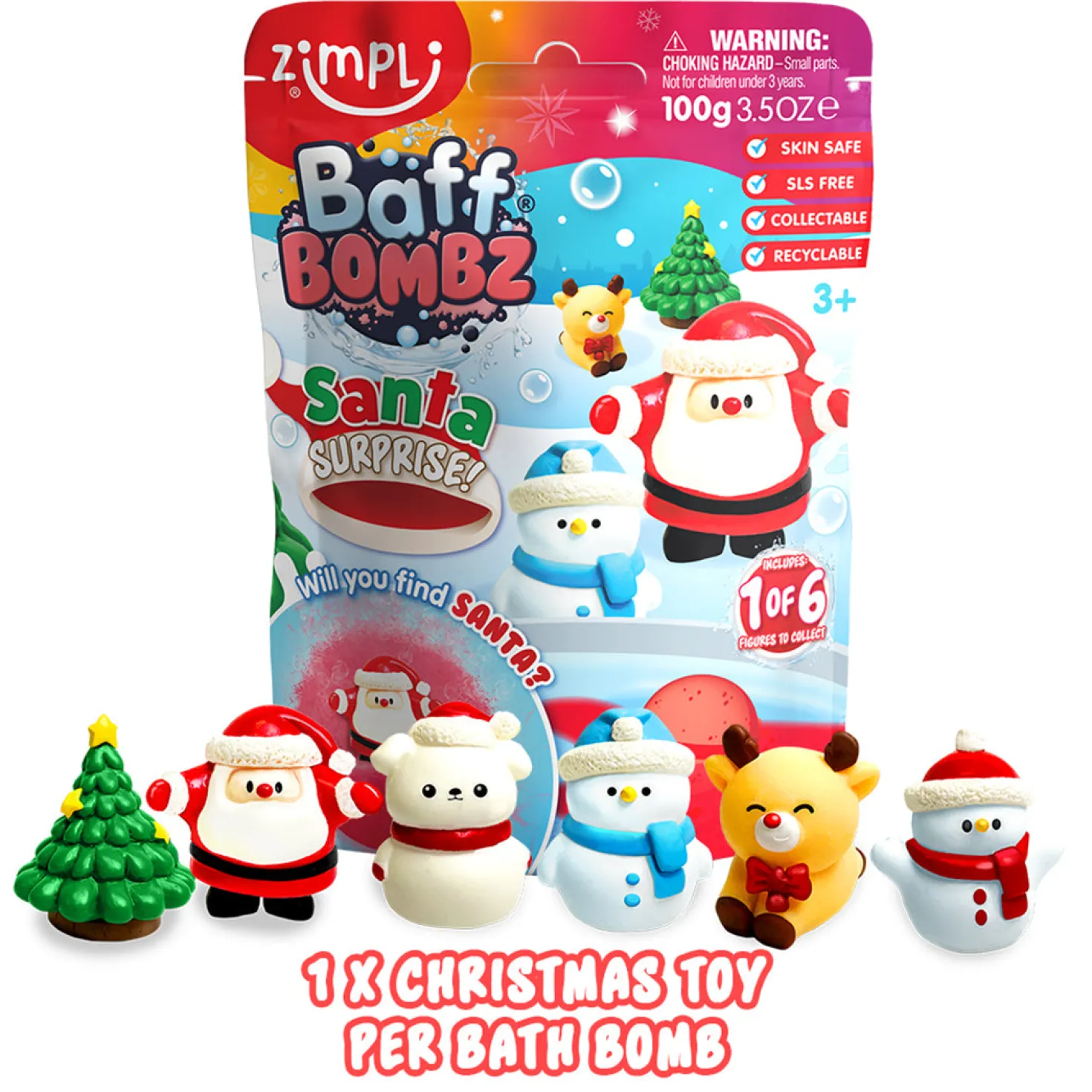 Bomba de baño surprise Santa · Zimpli