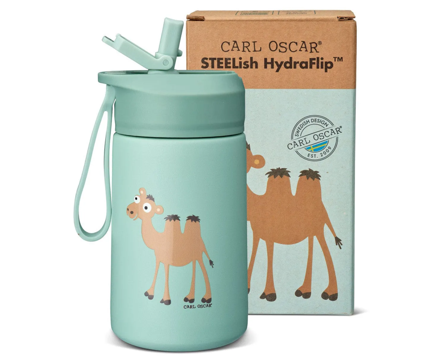 Botella de Acero Steel Hydraflip 0.4L Green Camel · Carl Oscar