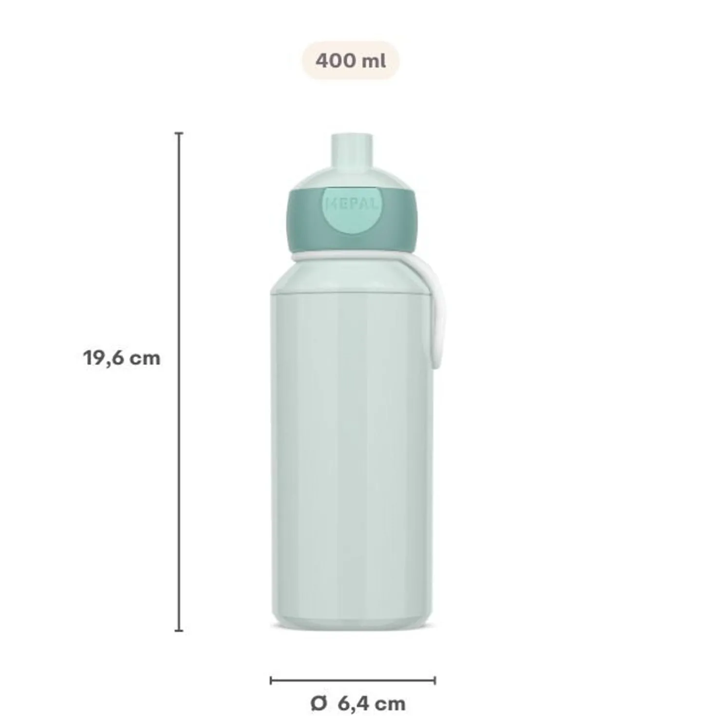 Botella Pop-up Campus 400 ml Menta Cool · Mepal