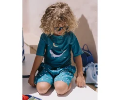 Camiseta Protección Solar Manga Corta · Whale Teal