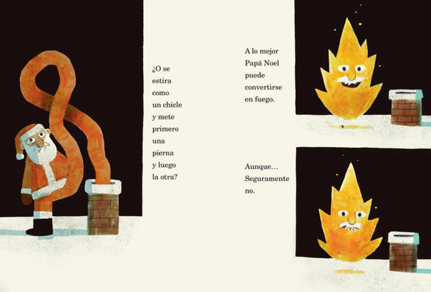 ¿Cómo baja Papá Noel por la chimenea?