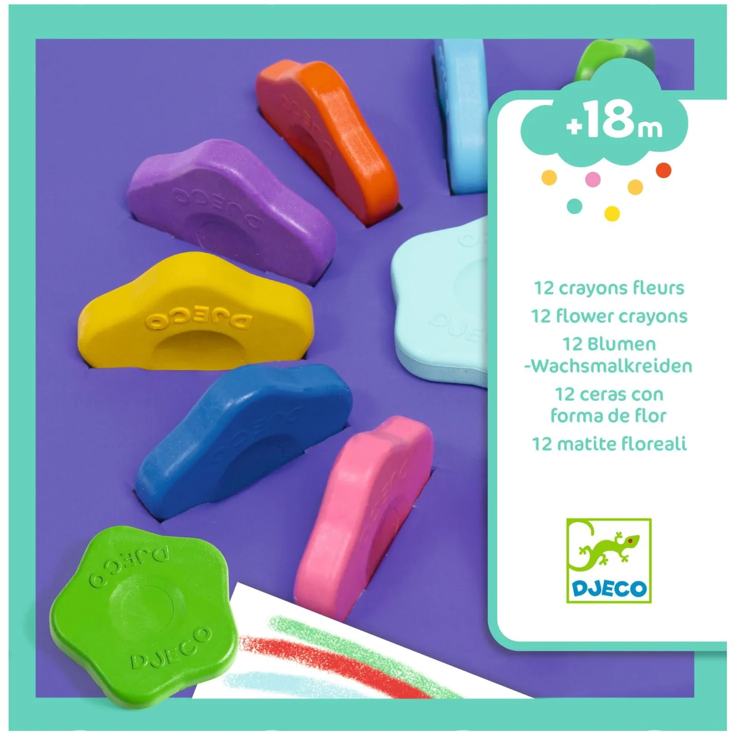 Colores forma de flor (12 ud) · DJECO
