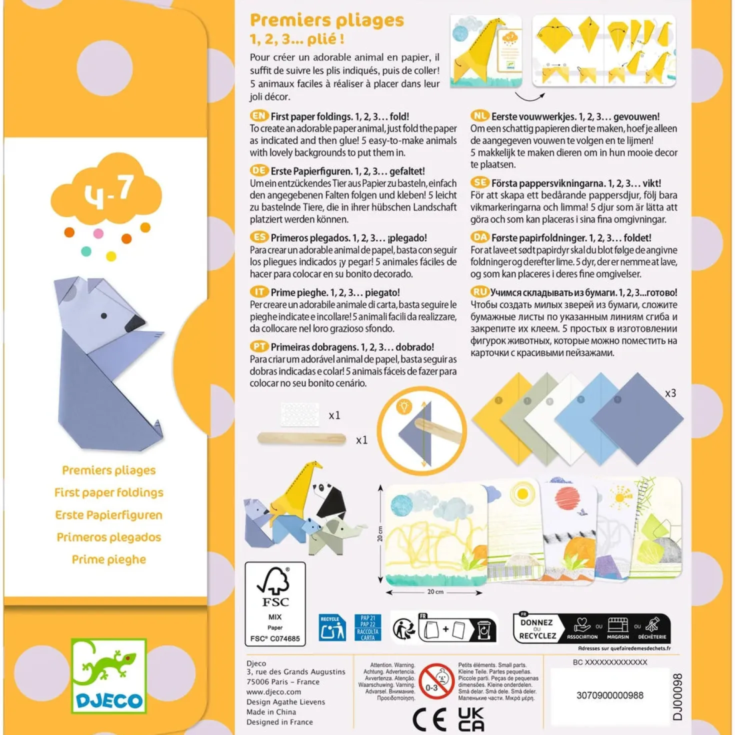 Crear con papel 1, 2, 3 Plegado · DJECO