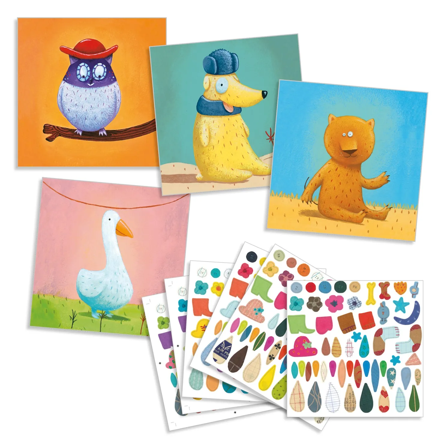 Crear con pegatinas Animales · DJECO