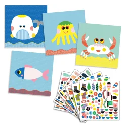 Crear con pegatinas Animales Marinos · DJECO