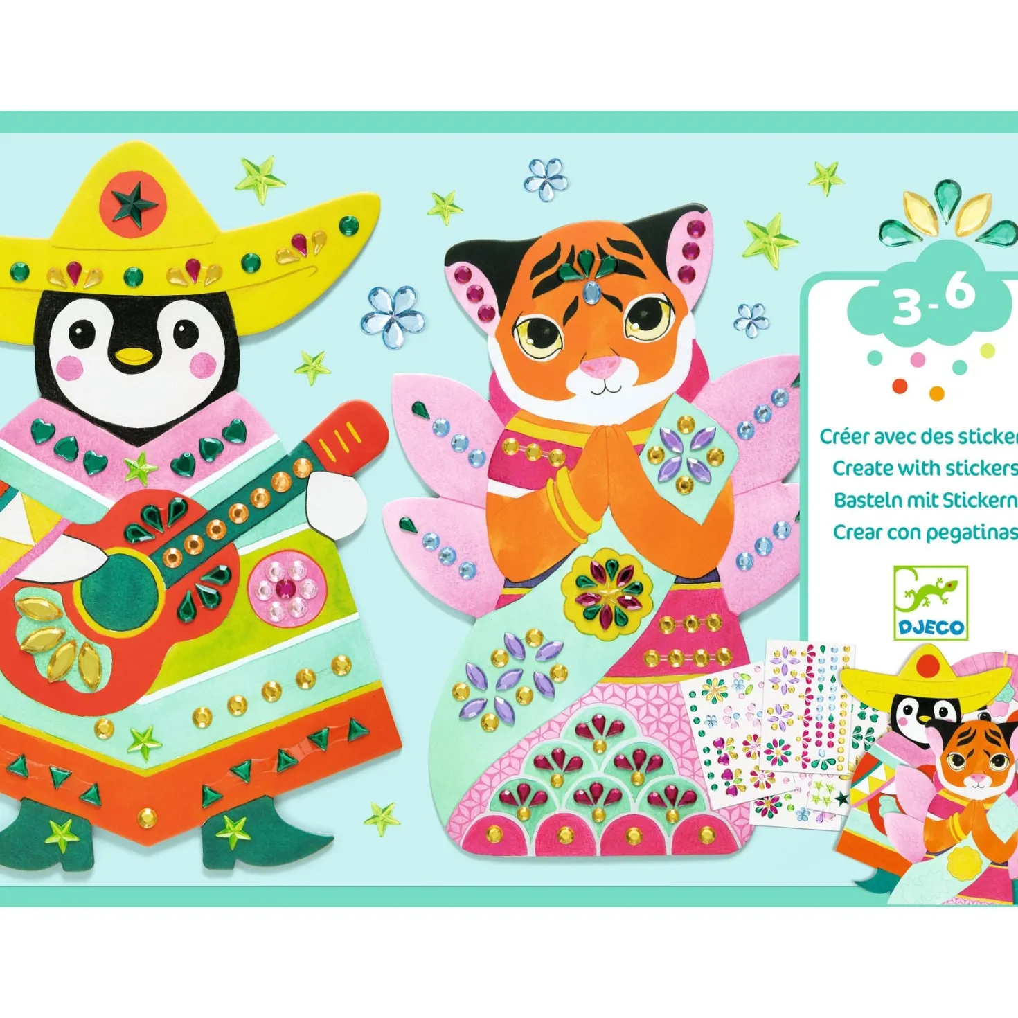 Crear con pegatinas Brillantes · DJECO