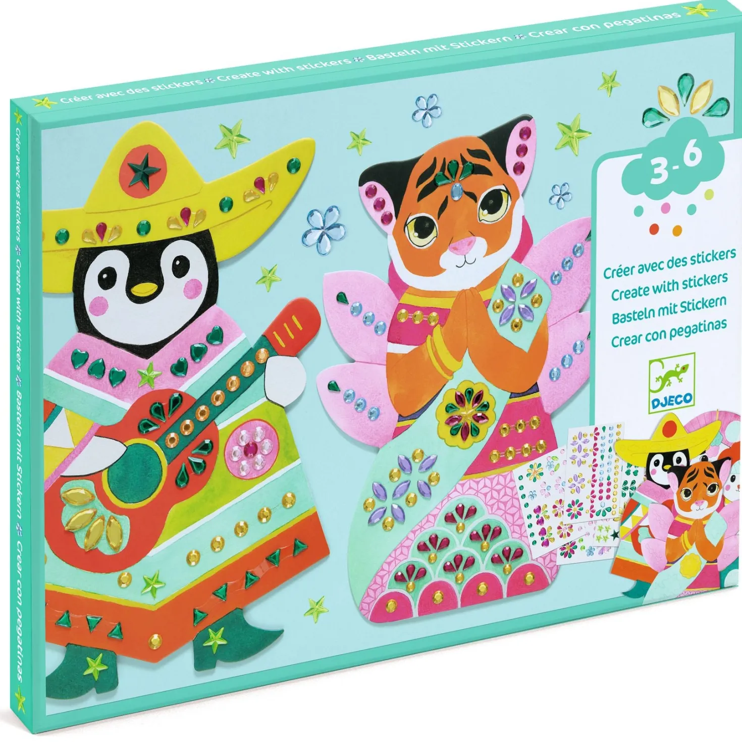 Crear con pegatinas Brillantes · DJECO