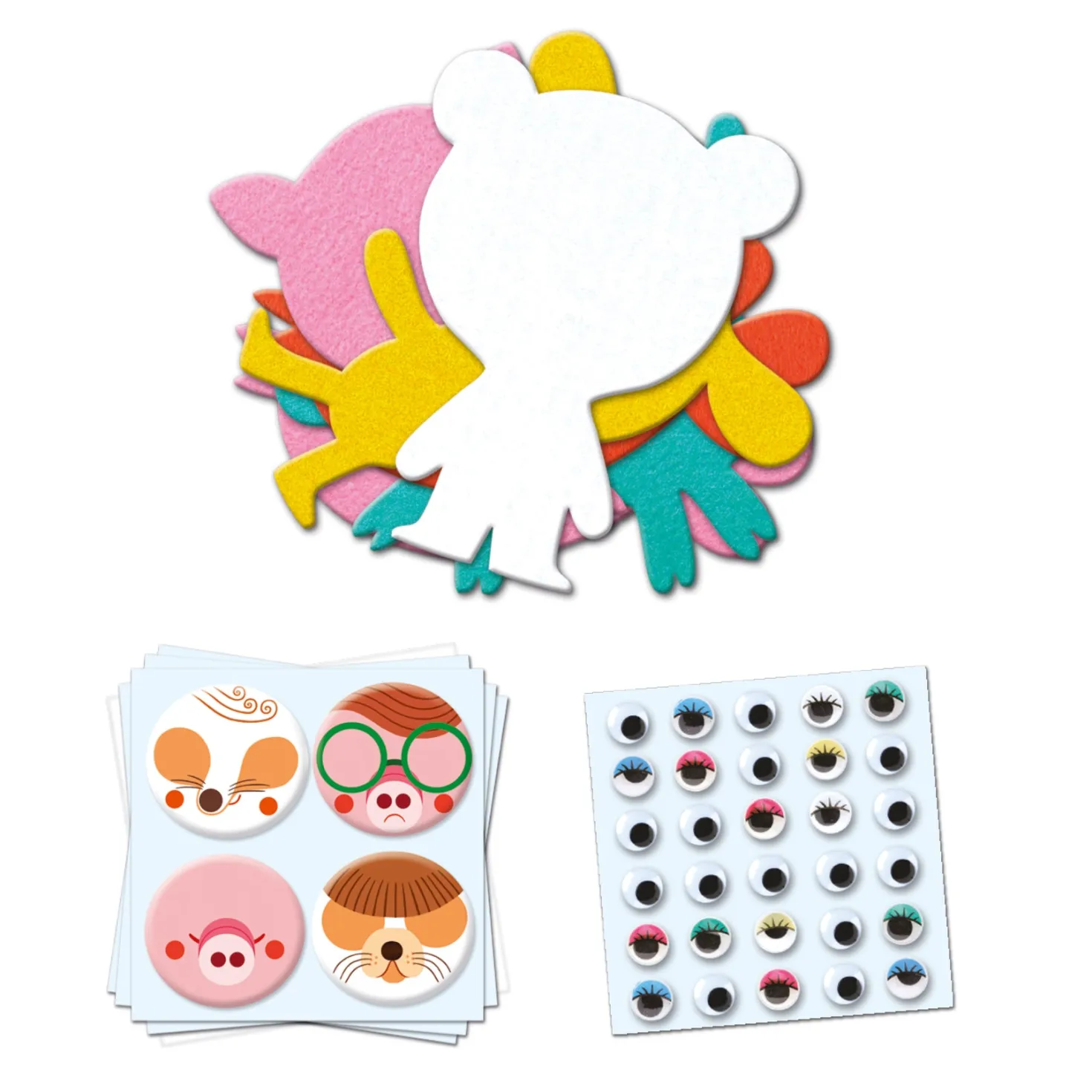 Crear con pegatinas Me gustan los animales DJECO