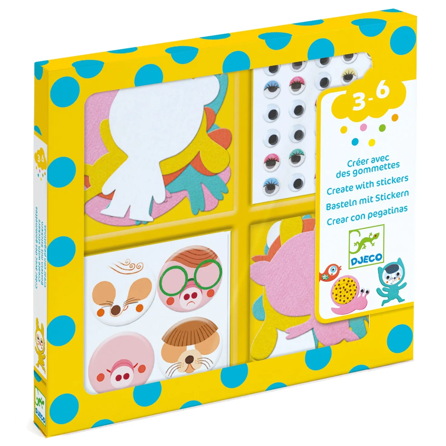 Crear con pegatinas Me gustan los animales DJECO