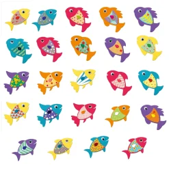 Crear con pegatinas Me gustan los peces DJECO