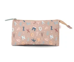 Estuche escolar 3 compartimentos Funny Letters