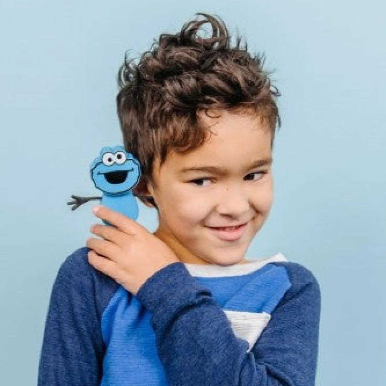 GloPals Set Personaje Cookie Monster Azul + 2 Cubos luz