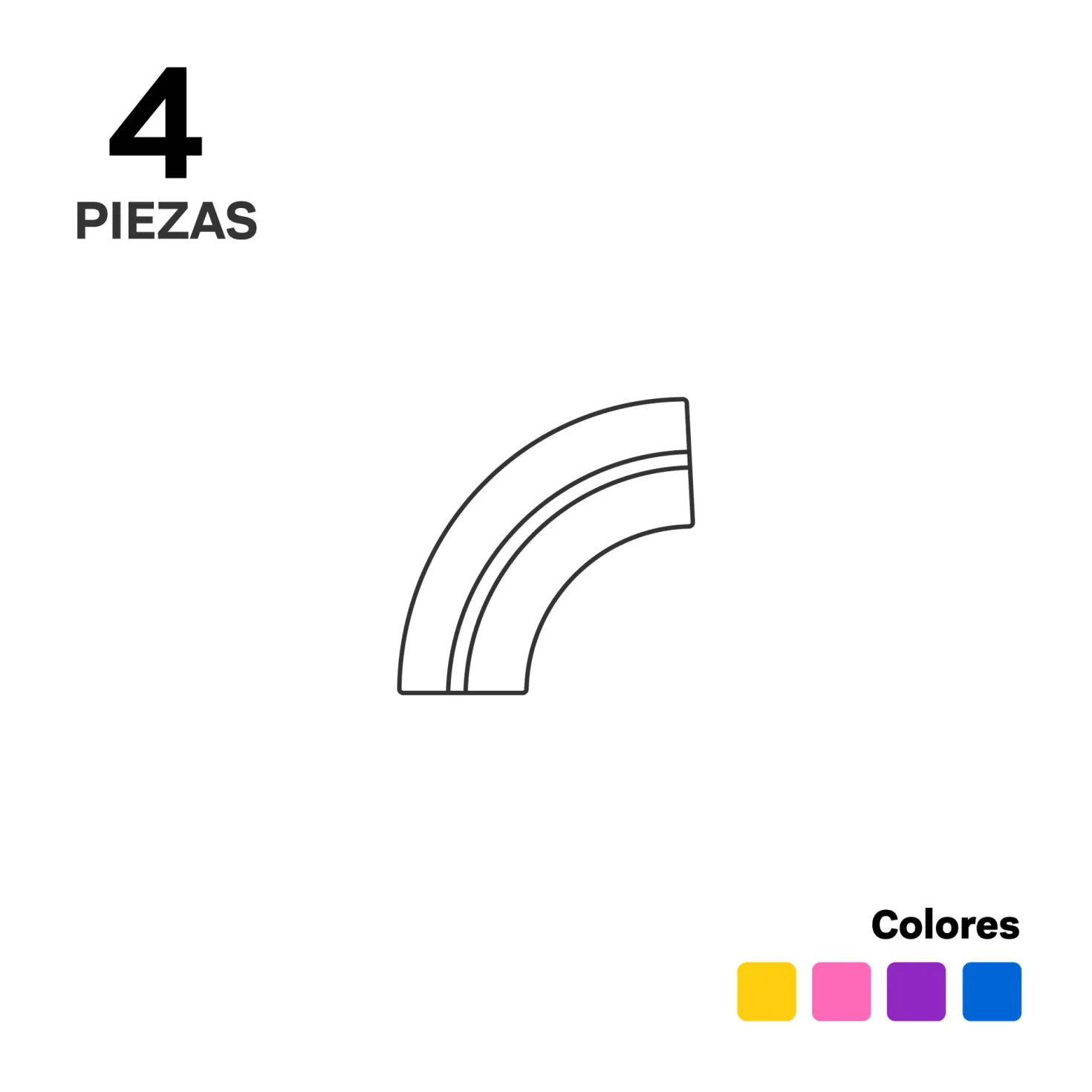 Imanix Pista de Carreras 4 piezas cuarto de curva · Braintoys
