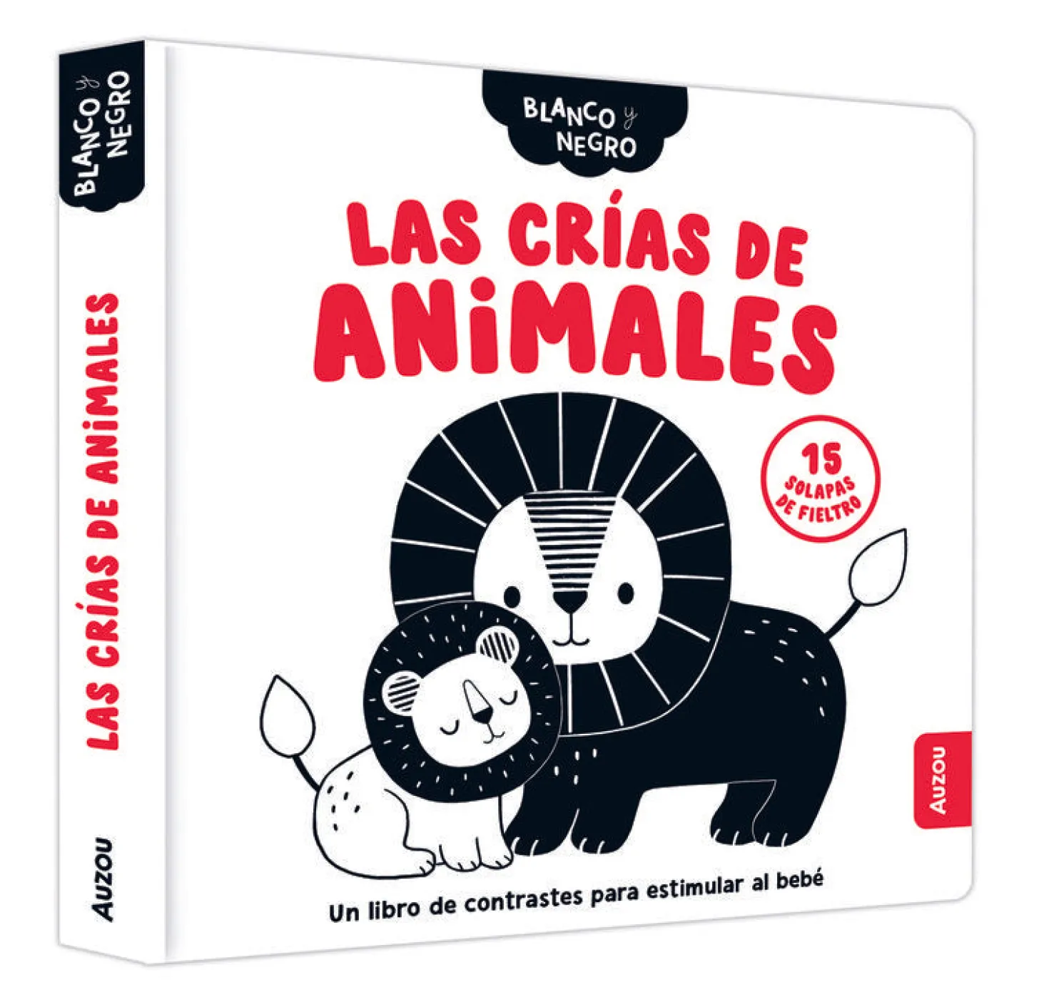 Las crías de animales en blanco y negro