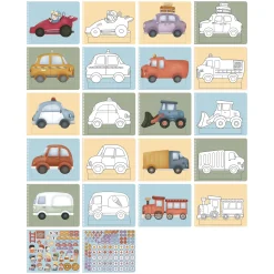 Libro de recortar y pintar vehiculos · Little Dutch