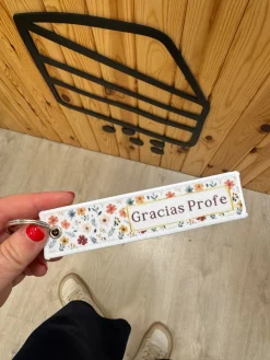 Llavero loneta personalizado · Country Flowers