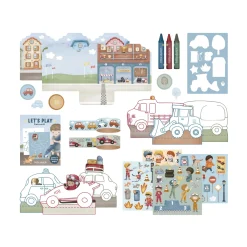 Maleta de creatividad Jim Vehículos · Little Dutch