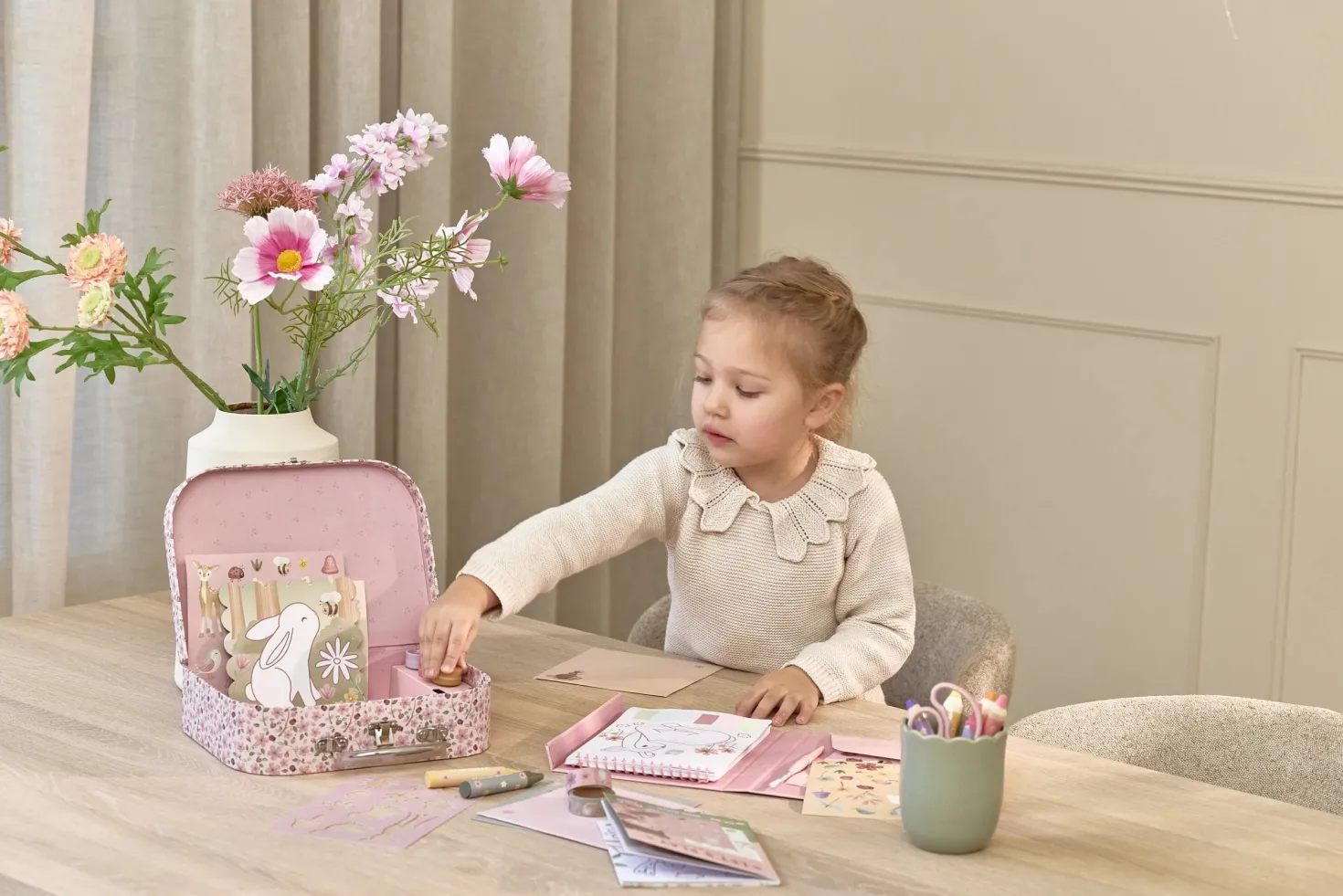 Maleta de creatividad Rosa Fairy Garden · Little Dutch