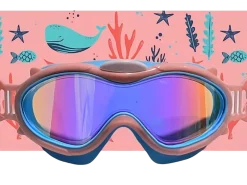 Máscara infantil rosa con turbante Ballenas · Fun Water