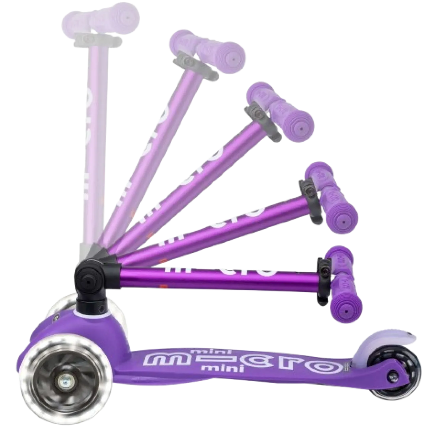 Patinete Mini Deluxe Plegable LED · Lila
