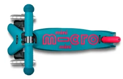 Patinete Mini Deluxe Plegable Neón LED · Aqua /Fucsia