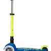 Patinete Mini Deluxe Plegable Neón LED · Azul/Amarillo