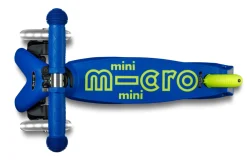 Patinete Mini Deluxe Plegable Neón LED · Azul/Amarillo
