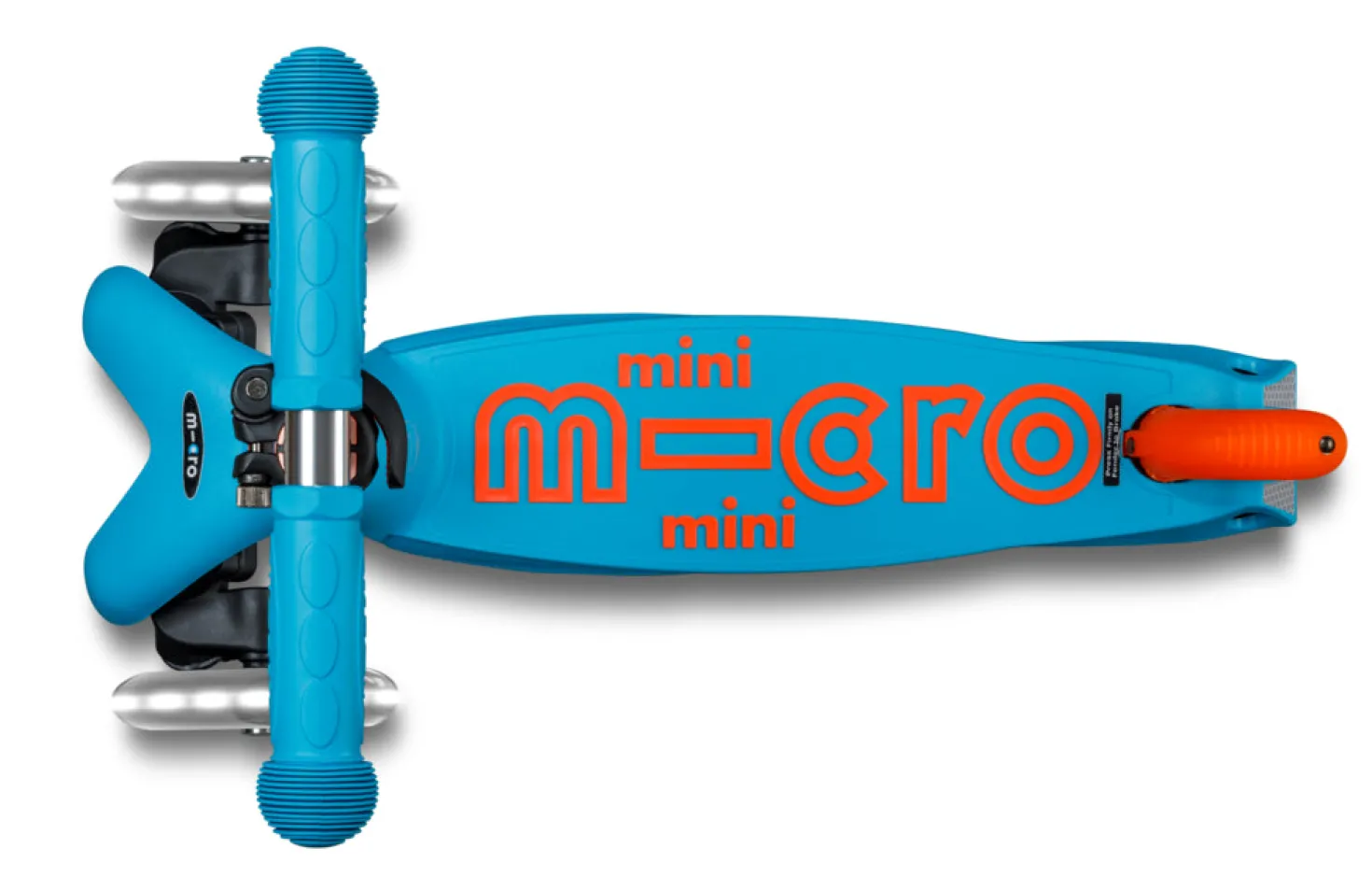 Patinete Mini Deluxe Plegable Neón LED · Azul/Naranja