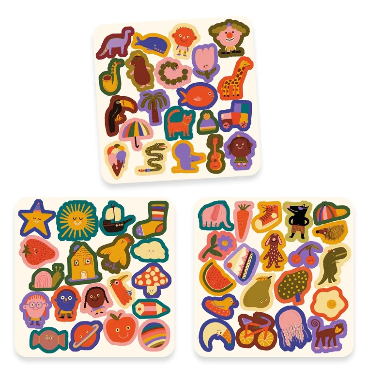 Pegatinas de fieltro para bebés Los Divertidos Objetos · Djeco