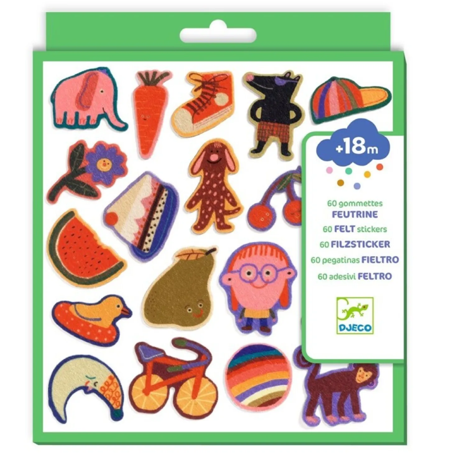 Pegatinas de fieltro para bebés Los Divertidos Objetos · Djeco