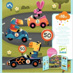 Pegatinas reposicionables Los Coches · Djeco