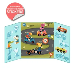 Pegatinas reposicionables Los Coches · Djeco