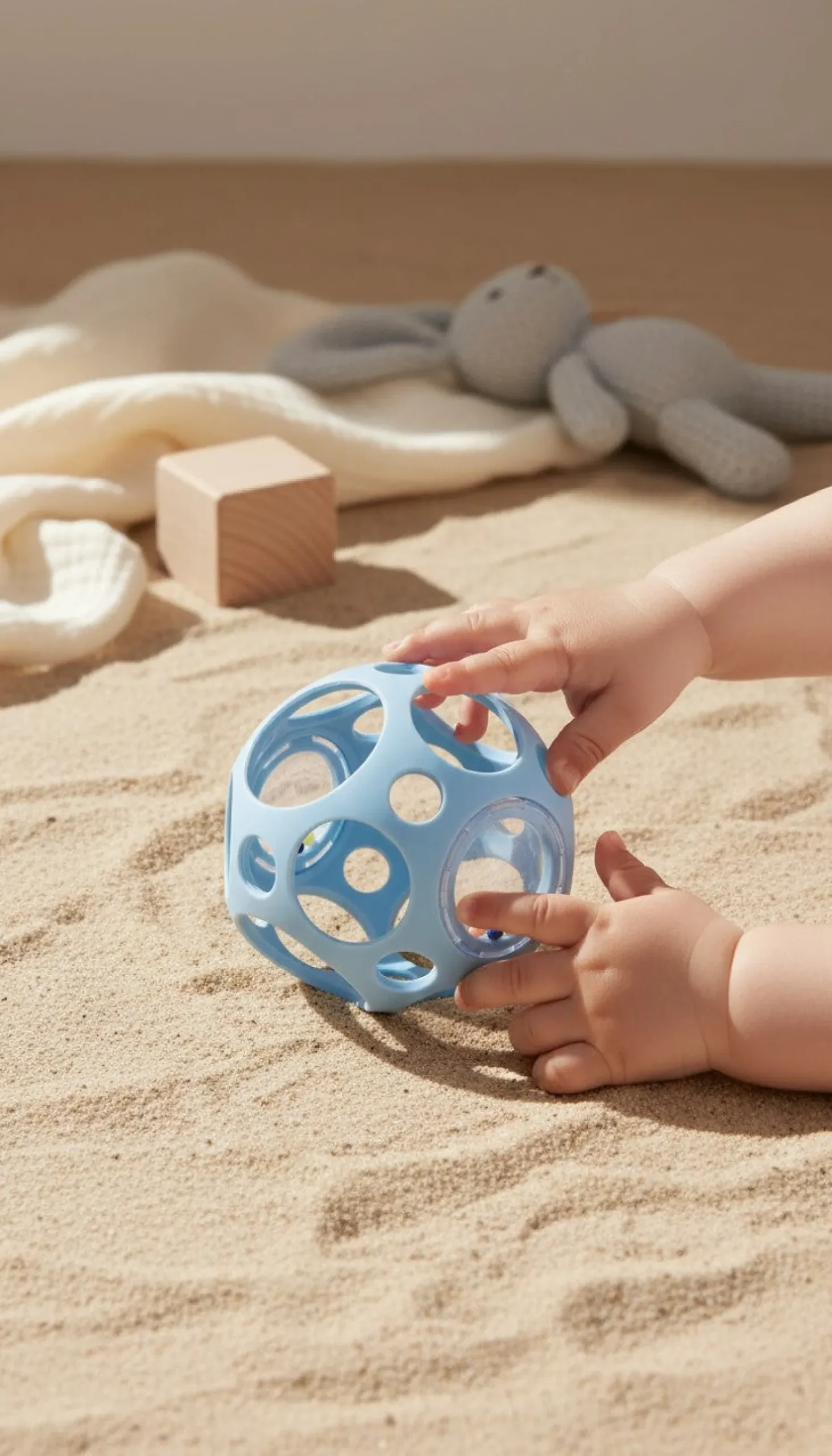 Pelota sensorial con sonajero · Little L