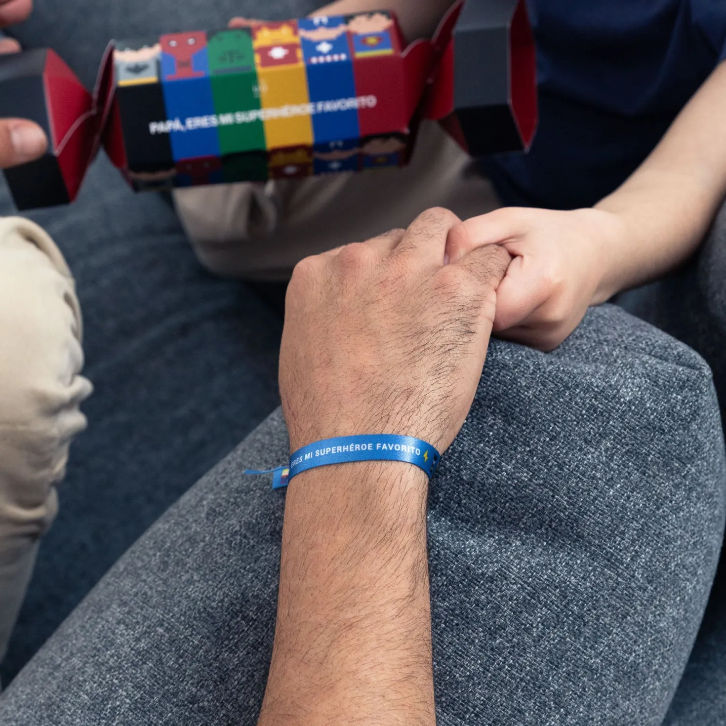 Pulsera tela "Papá, eres mi súper héroe favorito"