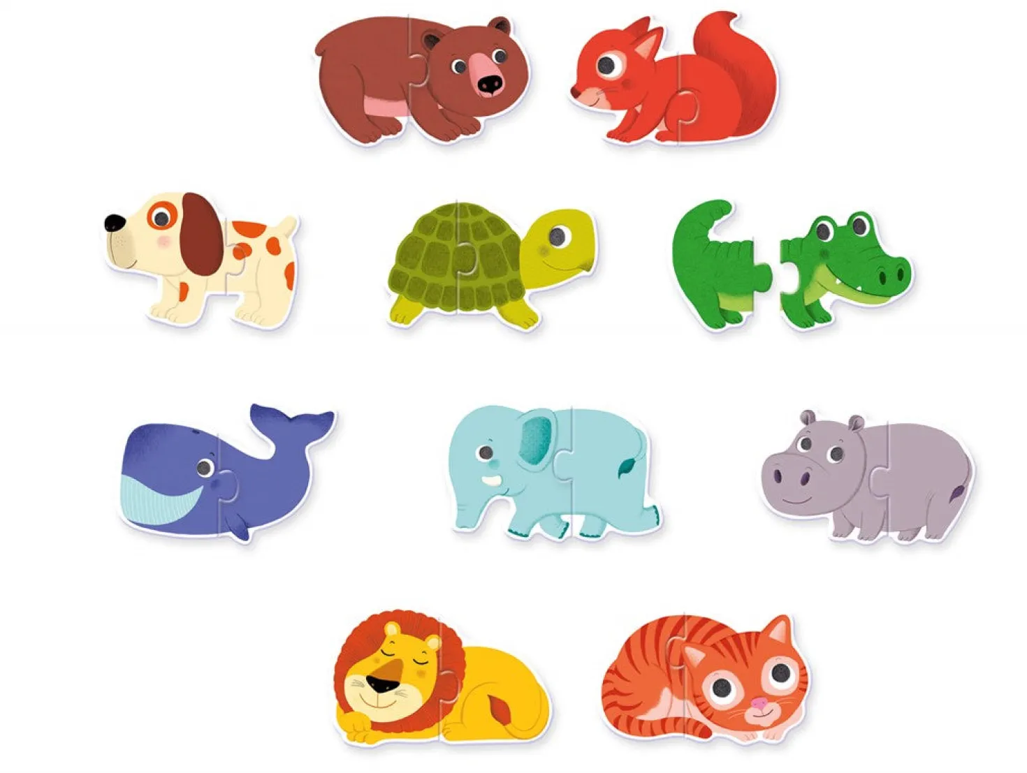 Puzzle dúo Animales 20 piezas · Djeco