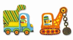 Puzzle dúo Vehículos Articulados 12 piezas · Djeco