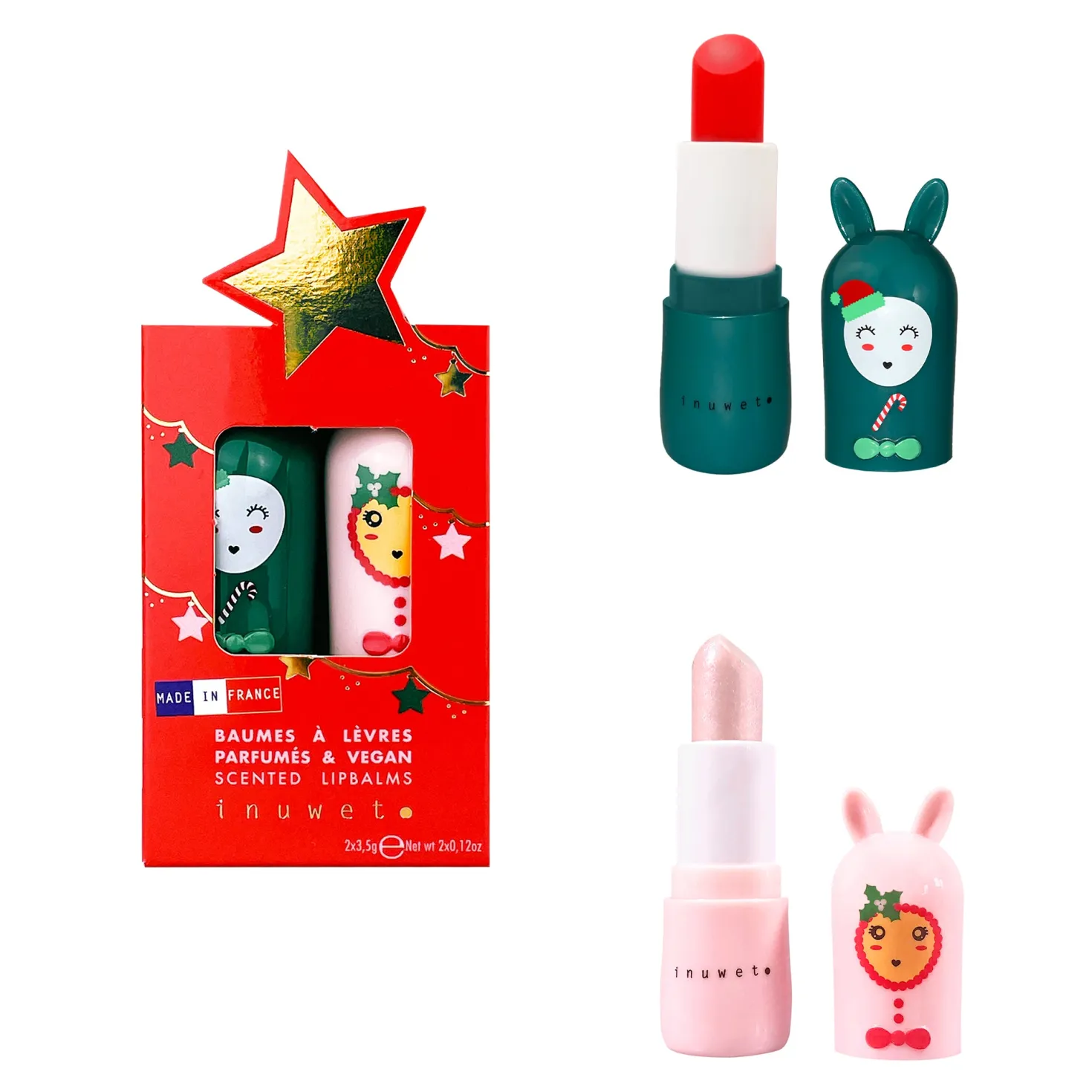 Set dos Bálsamos Labiales Star · Inuwet