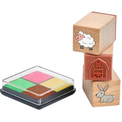 Tampones madera Animales Granja · Moses