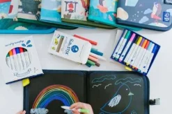 Tizas Colores (12 uds) con portatizas