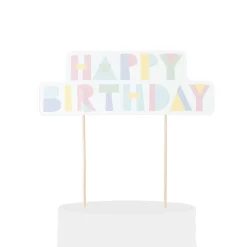 Topper para tartas Happy Birthday Pastel · My Little Day
