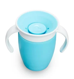 Vaso Antiderrame con Asa Miracle 360º Azul pastel · Munchkin