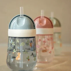 Vaso con pajita Mio Forest Friends 300ml. Little Dutch